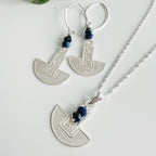 Conjunto piedra Lapislázuli. Incluye significado de la piedra y packing para regalo