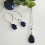 Conjunto de Plata en piedras Lapislázuli. Incluye significado de la piedra y packing para regalo