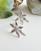 Aros de Flor silver . Incluye packing para regalo