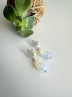 Aros silver Opalina viso azul. Incluye packing para regalo