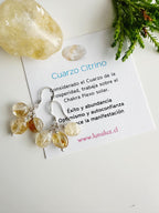 Aros de Plata 925 con piedra Citrino. Incluye significado de la piedra y Packing para regalo