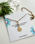 Collar Angel de la guarda con punto de luz. Incluye mensaje especial y packing para regalo