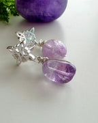 Aros de Plata Nudo de bruja con piedra Amatista. incluye significado  y packing para regalo