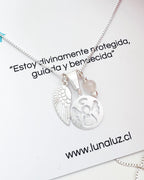 Collar Ángel de la guarda en Cuarzo Rosa. Incluye packing para regalo y mensaje especial