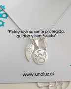 Collar Ángel de la guarda en Cuarzo Rosa. Incluye packing para regalo y mensaje especial