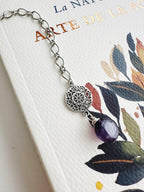 Marcador de Libro piedra Amatista. Incluye significado de la piedra y Packing para regalo