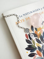Marcador de Libro piedra Cuarzo Rosa. Incluye significado de la piedra y Packing para regalo (Copia)