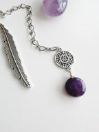 Marcador de Libro piedra Amatista. Incluye significado de la piedra y Packing para regalo