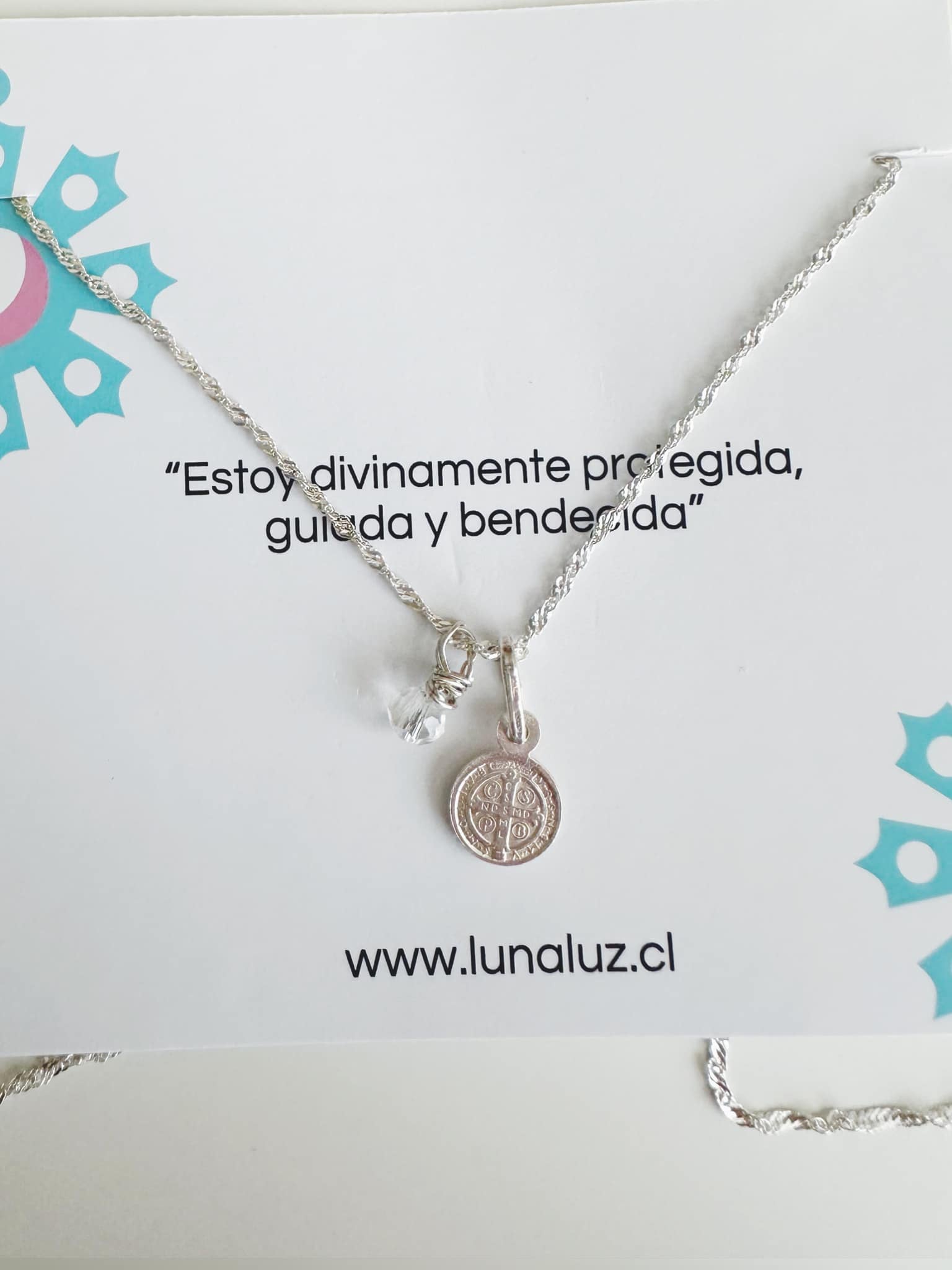 Collar de Plata 925 San Benito. Incluye packing para regalo.