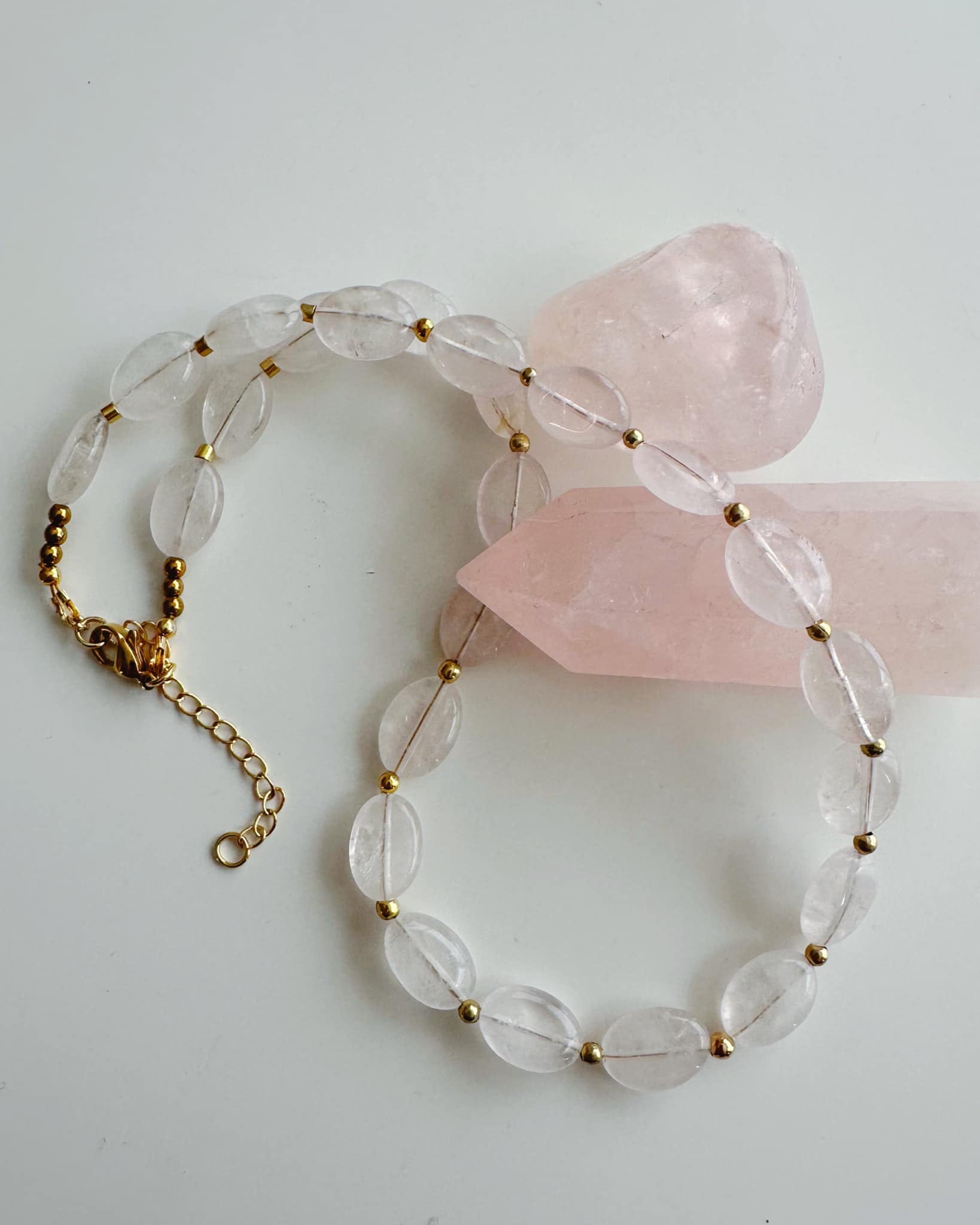 Collar Cuarzo Rosa. Incluye significado de su piedra y Packing para regalo