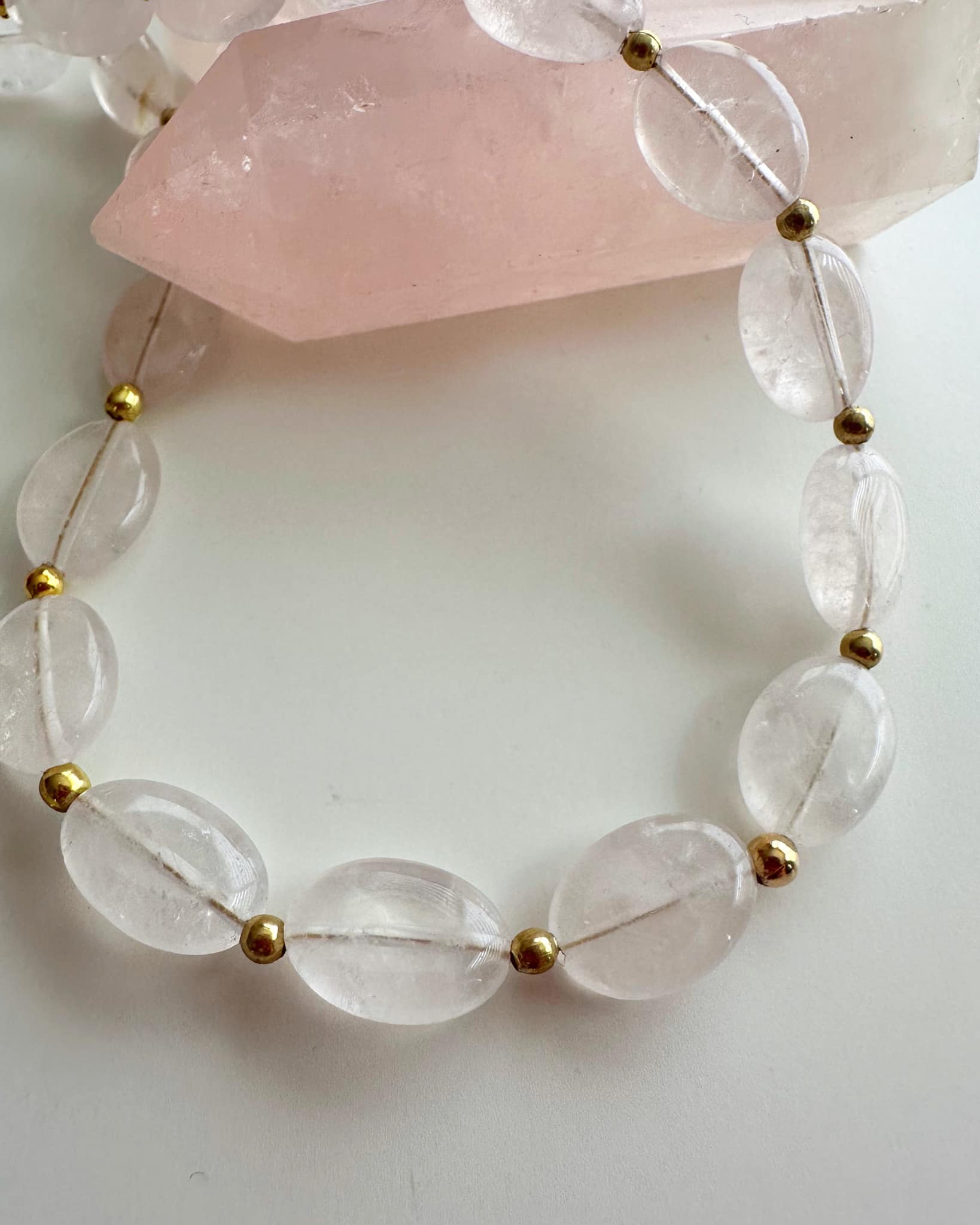 Collar Cuarzo Rosa. Incluye significado de su piedra y Packing para regalo