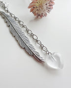 Marcador de Libro piedra Cuarzo Cristal. Incluye significado de la piedra y Packing para regalo