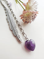 Marcador de Libro piedra Amatista. Incluye significado de la piedra y Packing para regalo