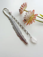 Marcador de Libro piedra Cuarzo Rosa. Incluye significado de la piedra y Packing para regalo