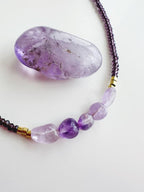 Collar de piedras Amatista. Incluye significado de la piedra y packing para regalo