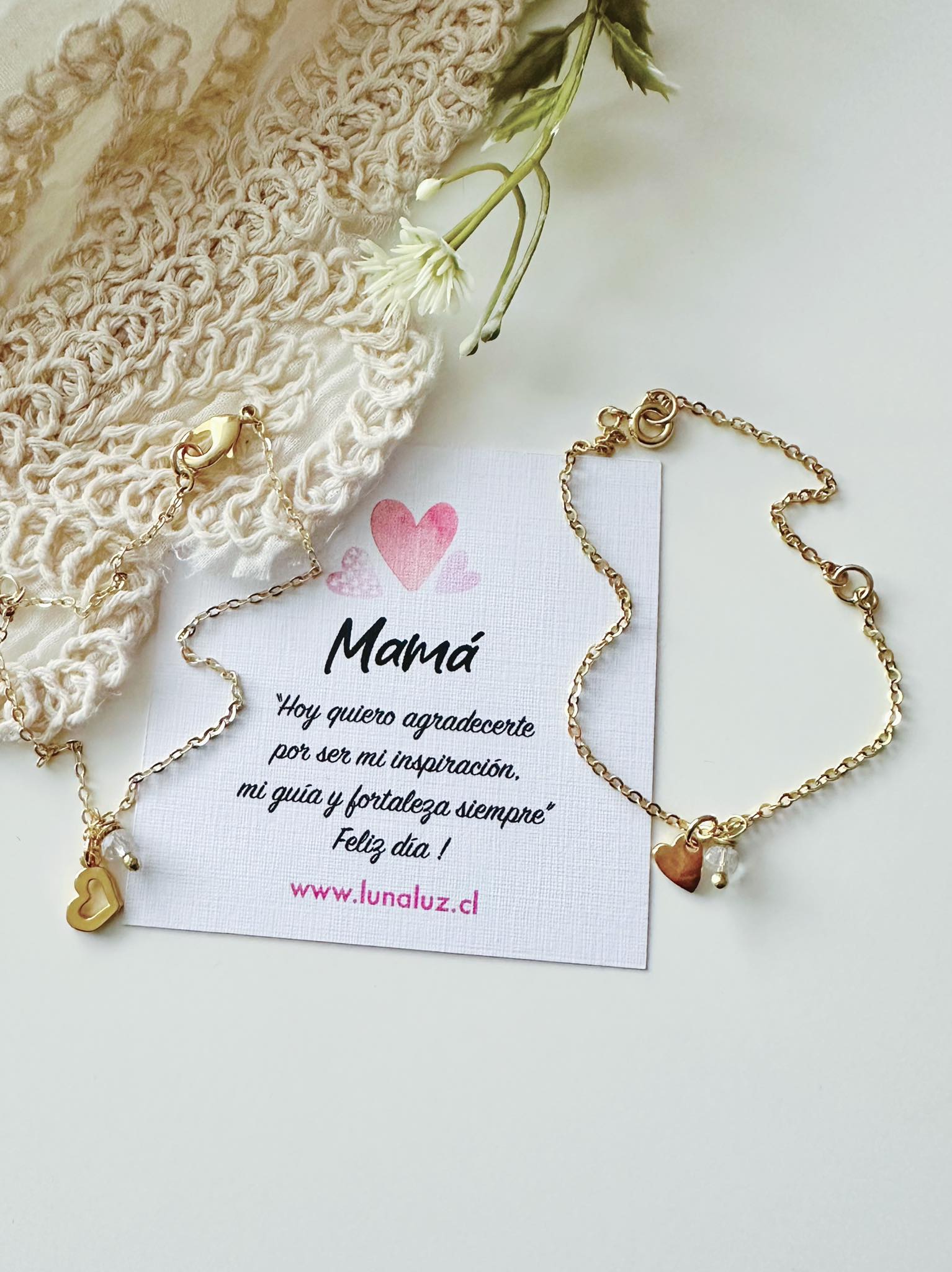 Set Pulseras Corazón Madre e Hija | Regalo Día de la Madre