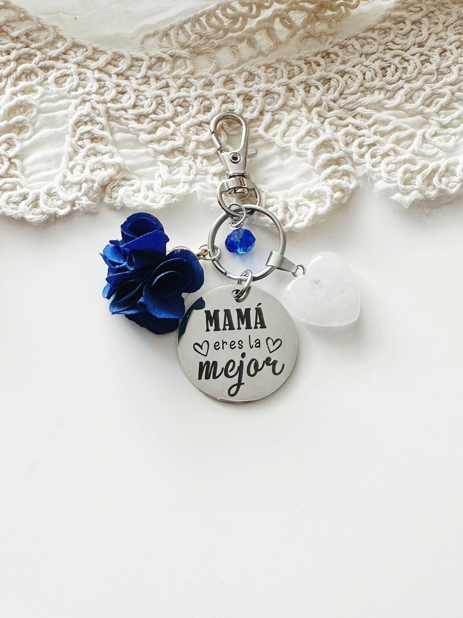 Llavero Mi Orgullo Mamá con Corazón de Cuarzo | Regalo con Significado