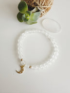 Pulsera Luna y piedra Selenita. Incluye significado de su piedra y packing para regalo
