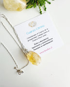 Collar de Plata 925 colgante Cuarzo Citrino. Incluye significado de la piedra y Packing para regalo