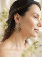Aros "Renacer"de piedra Peridoto. Enchape de Plata 950