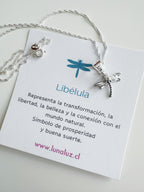 Collar Libélula de Plata 925 con punto de luz. Incluye significado y viene listo para regalar