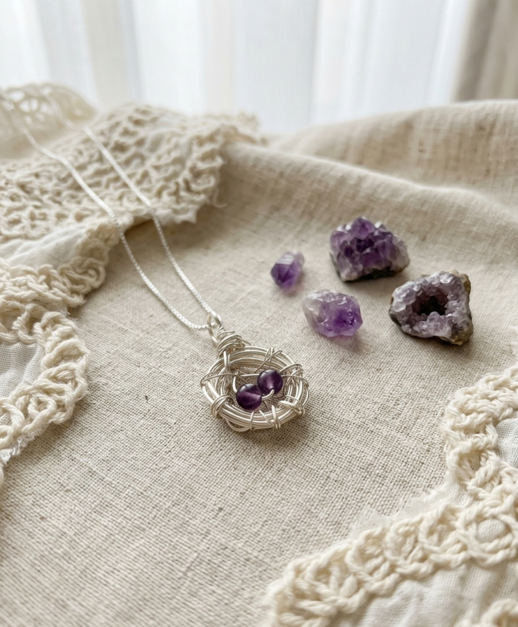 Collar "Nido Hijos de Amor" con Amatista