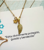 Collar amuleto Alita de ángel protección. Incluye mensaje especial y Packing para regalo