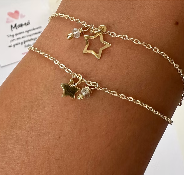 Set Pulseras de unión estrellas. Incluye Packing para regalo