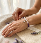 Pulsera Tríada de piedras naturales “Energía en Armonía” con Selenita, Cuarzo Rosa y Amatista