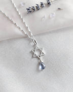 Collar "Mi guia de protección" Estrella de David con piedra Amatista. PLATA 925