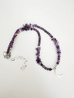 Collar “Mi Paz me fortalece” en piedras Amatista. Hay 3 variedades. Elige el tuyo. Enchape de Plata 950