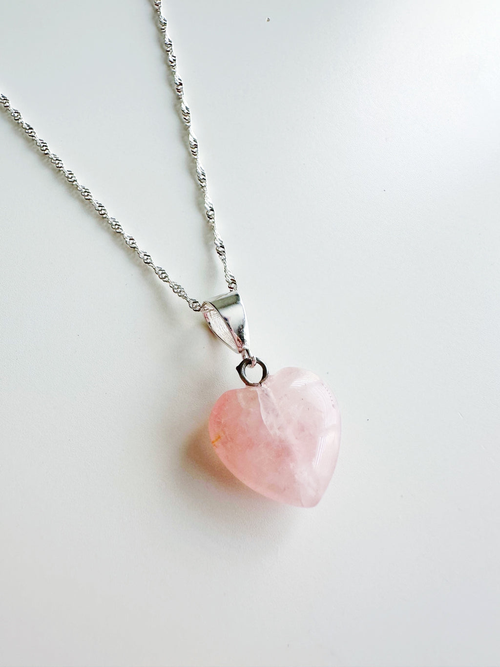 Collar en piedra Cuarzo Rosa "Amor del Corazón" para regalo