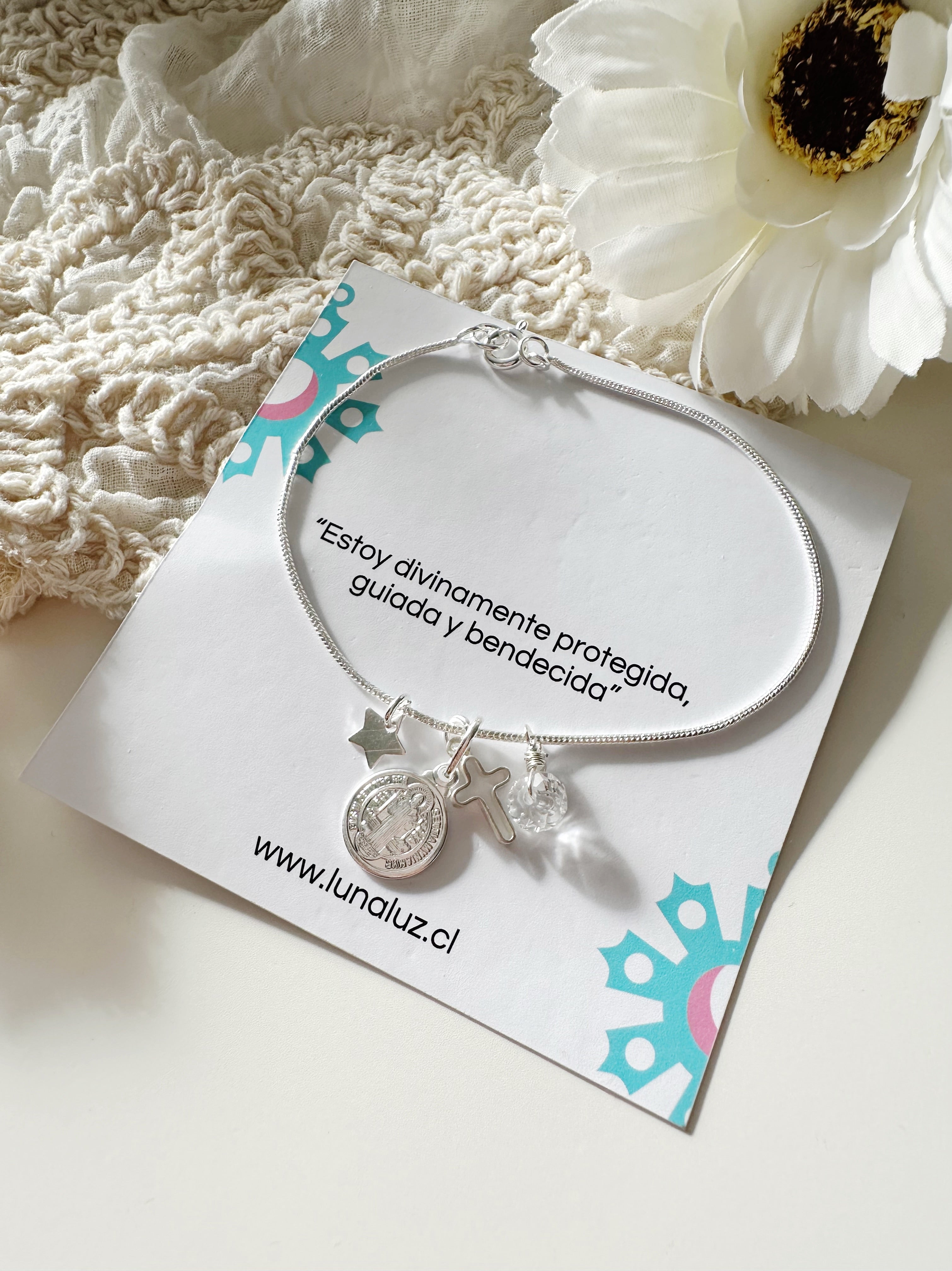 Pulsera San Benito con Cruz y Estrella "Protección, Fe y Guía Espiritual"