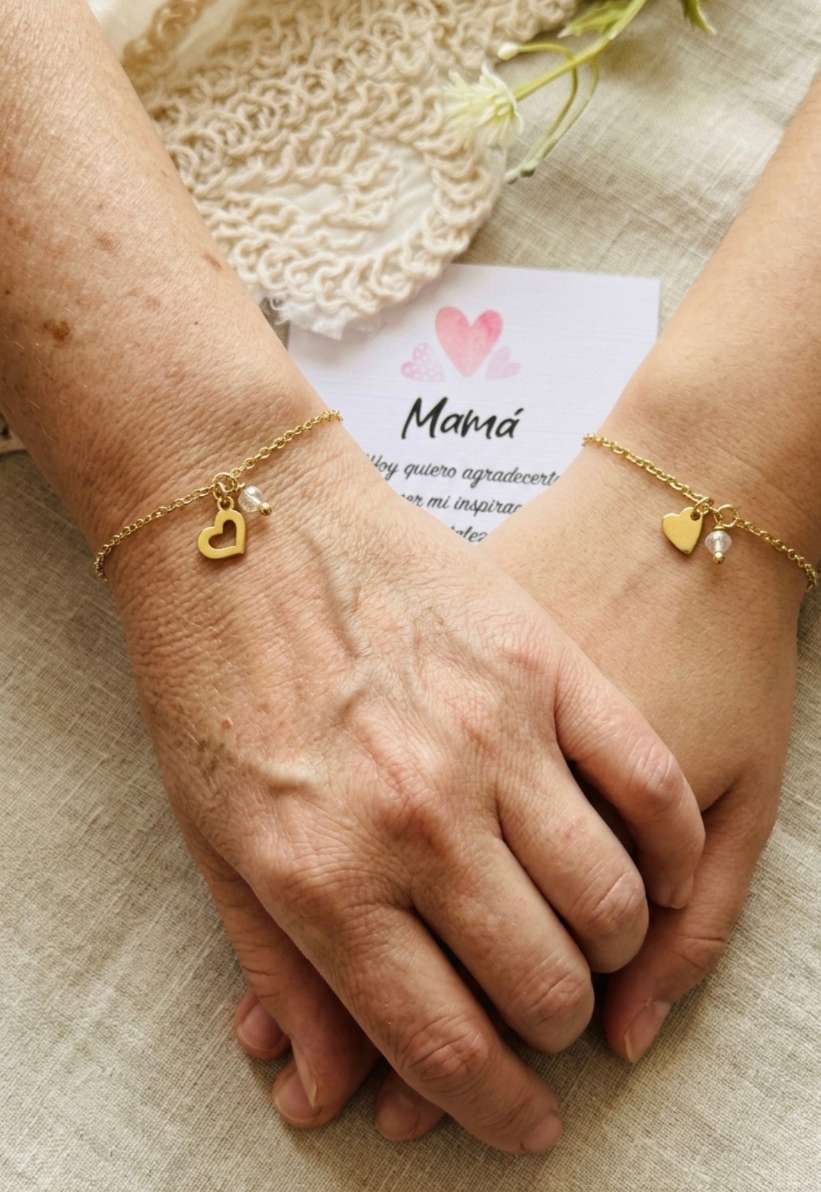 Set Pulseras Corazón Madre e Hija | Regalo Día de la Madre