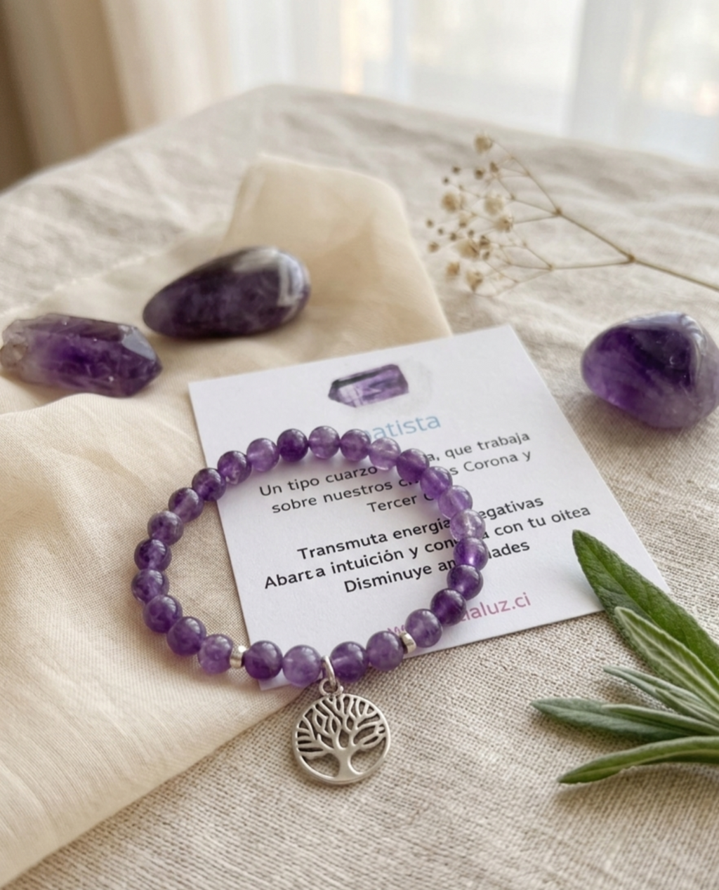 Pulsera Amatista Árbol de la Vida | La fuerza de tus raíces