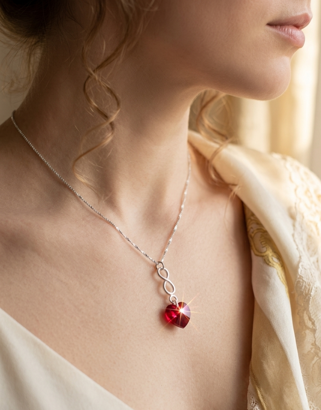 Collar Corazón infinito con significado "Amor Infinito" para regalo