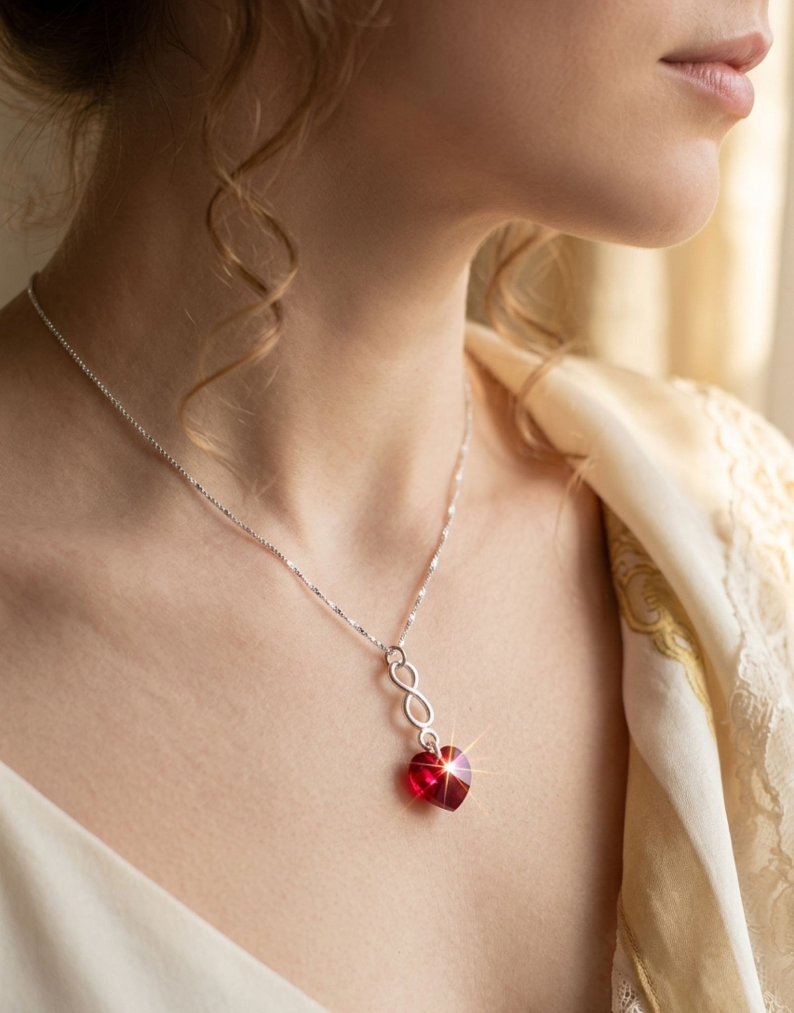 Collar Corazón infinito con significado "Amor Infinito" para regalo