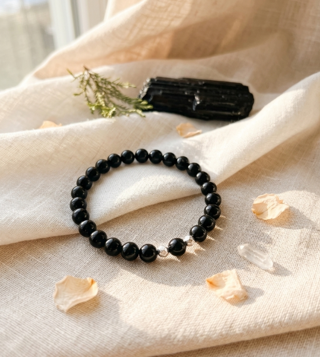 Pulsera de Turmalina Negra "Energía de Protección”