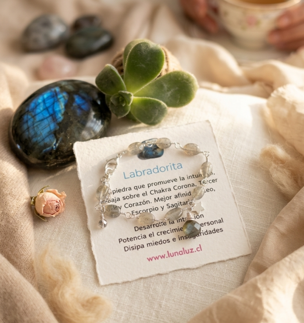 Pulsera en piedra Labradorita "Intuición y Protección Energética"
