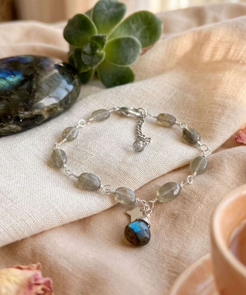 Pulsera en piedra Labradorita "Intuición y Protección Energética"