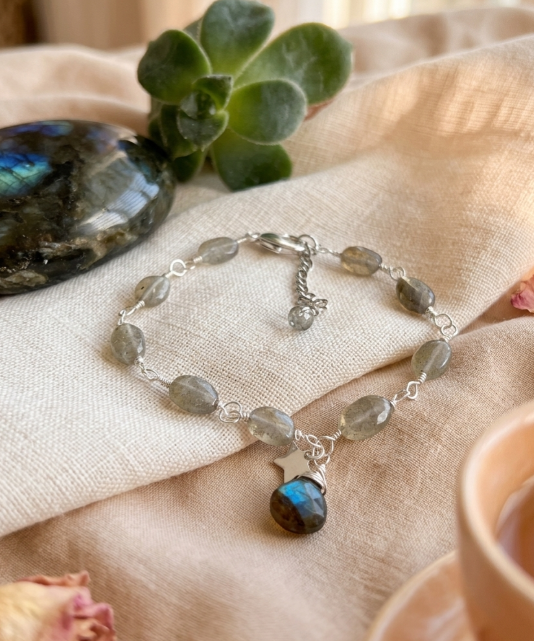 Pulsera en piedra Labradorita "Intuición y Protección Energética"