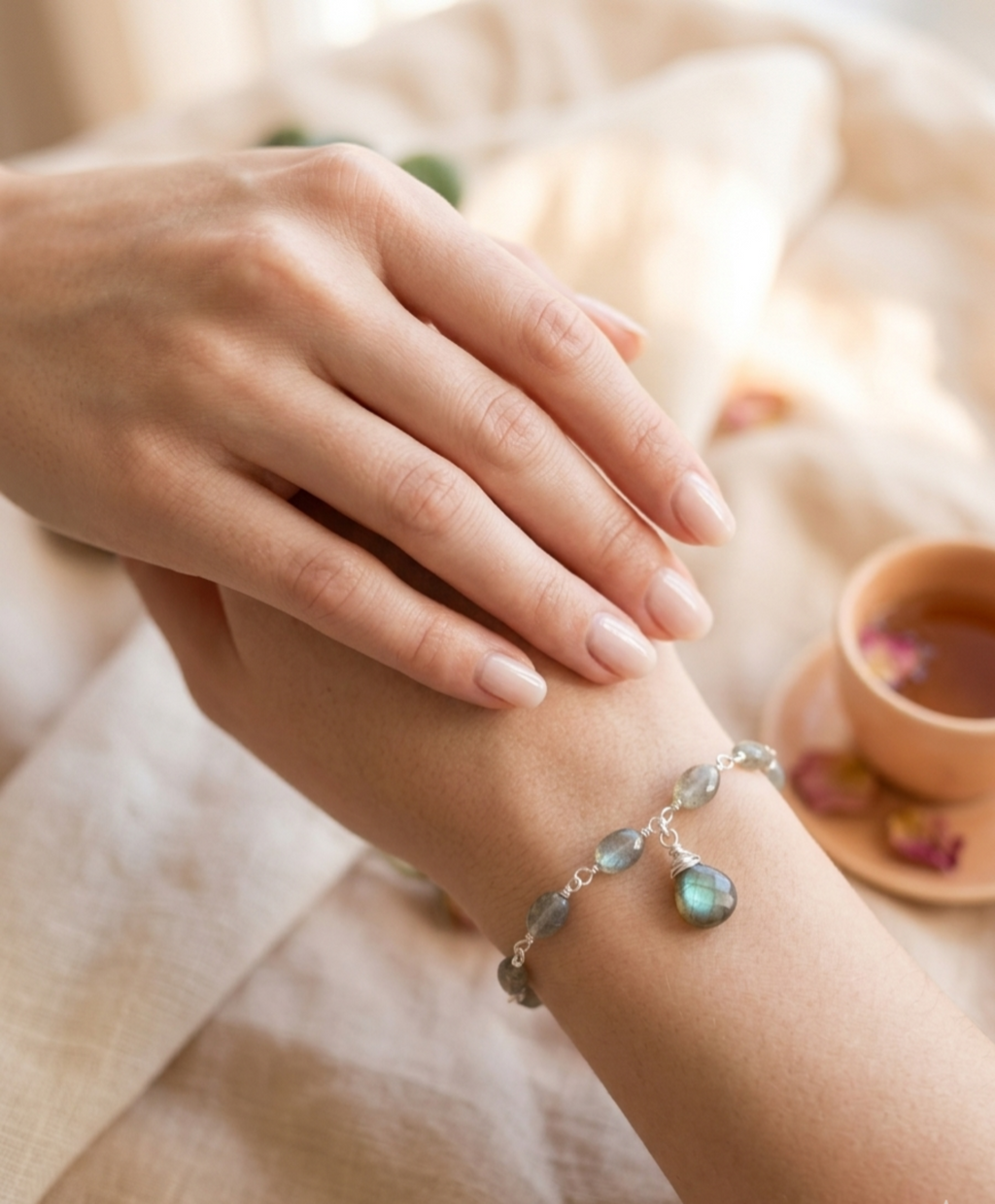 Pulsera en piedra Labradorita "Intuición y Protección Energética"