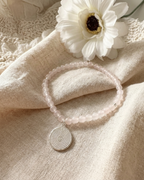 Pulsera Padre Nuestro y Cuarzo Rosa “Fe y Amor”