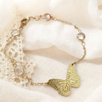 Pulsera "Abro mis alas"· Piedras naturales Enchape de Oro 18k