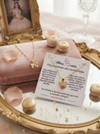 Collar "Siempre tu" en piedra Topacio Rosa. Enchape de Oro 18k