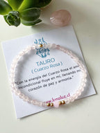 pulsera del signo tauro con significado impreso de la piedra y el zodiaco de tauro