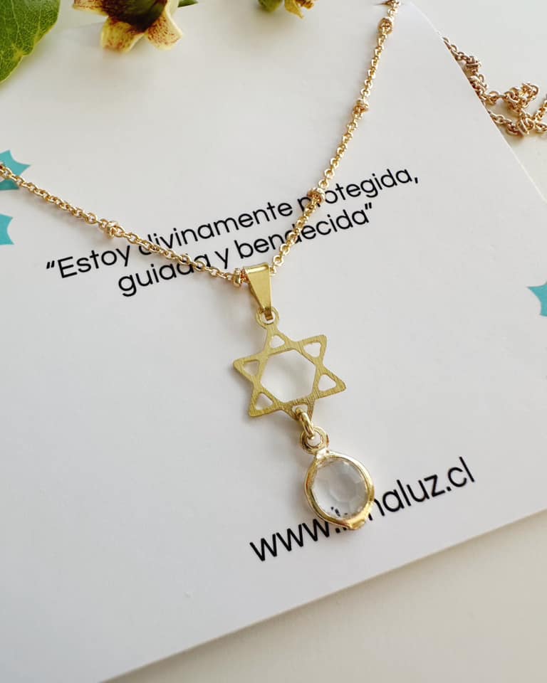 cadena mujer con estrella de david