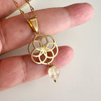 colgante semilla de la vida y cuarzo citrino