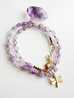 collar de libelula con piedras amatista