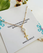 collar de mujer para primera comunion, confirmacion o graduacion con tarjeta de mensaje especial